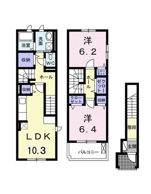 人吉市中林町のアパートの間取り