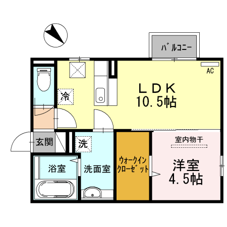 新潟県新潟市東区石山５（アパート）の賃貸物件の間取り