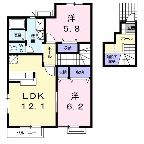 群馬県前橋市茂木町（アパート）の賃貸物件の間取り