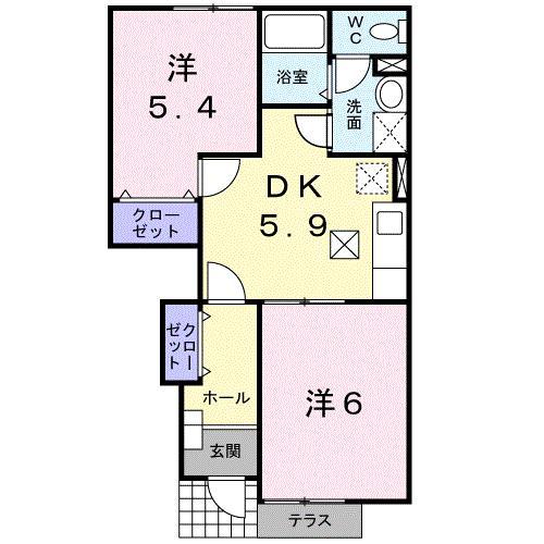 サンパティーク中村の間取り