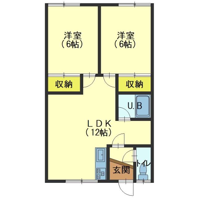 函館市本通のアパートの間取り