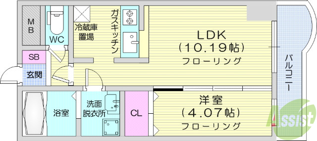 宮城県仙台市宮城野区東仙台３（マンション）の賃貸物件の間取り