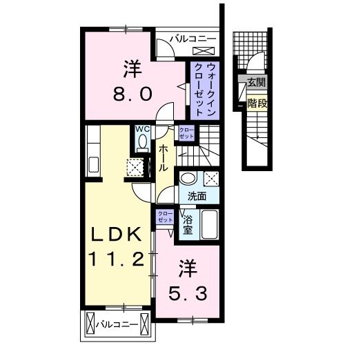 福知山市石原のアパートの間取り