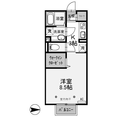 伊勢崎市中央町のアパートの間取り