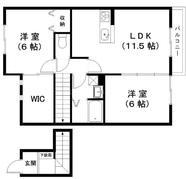 東近江市建部日吉町のアパートの間取り