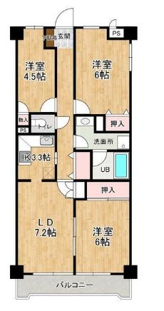 横浜市緑区三保町のマンションの間取り