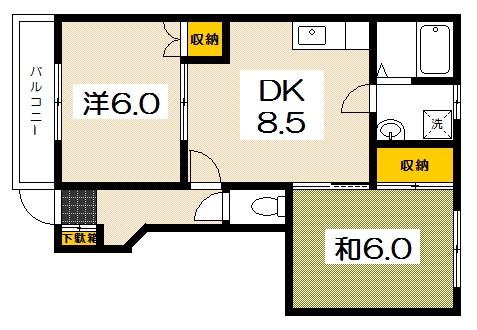 ビレッジ住岡　Aの間取り