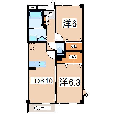 須賀川市岩瀬森のマンションの間取り