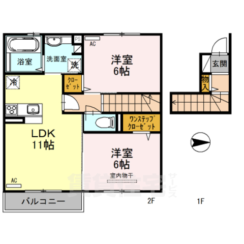 橿原市四条町のアパートの間取り