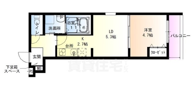 西宮市川西町のアパートの間取り