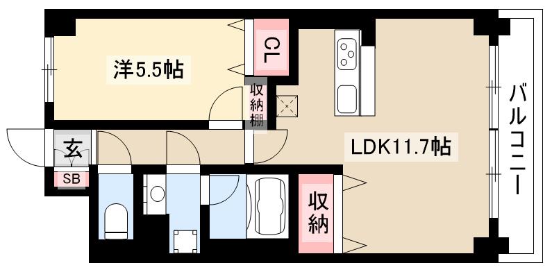 フェリシア恵方の間取り