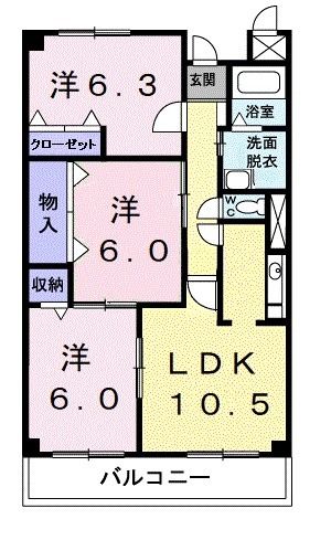 キャッスルタルイ弐番館の間取り