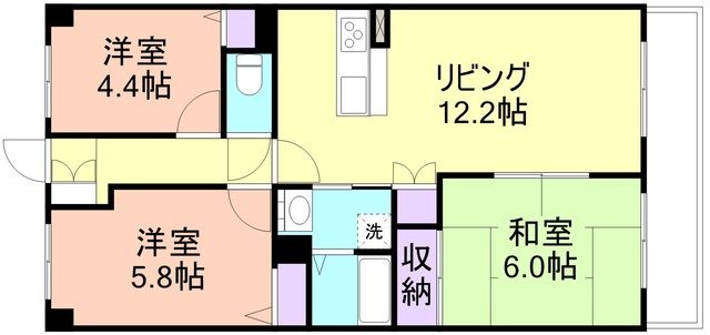 岩出市西国分のマンションの間取り