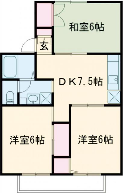 守谷市けやき台のアパートの間取り