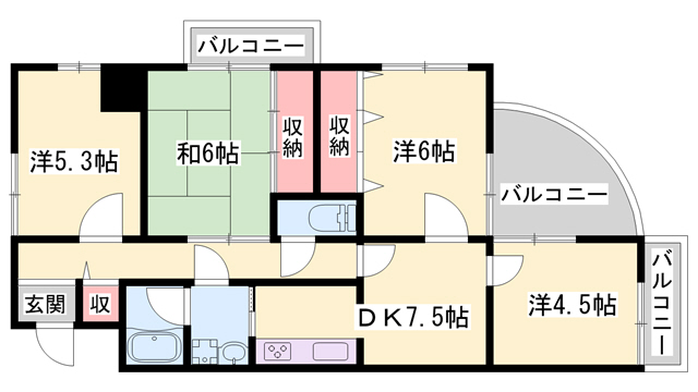 ラフェスタ大塩の間取り