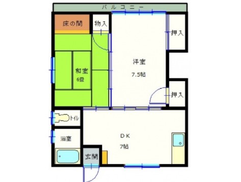 広島市東区東蟹屋町のマンションの間取り