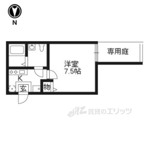 京都市下京区西新屋敷下之町のマンションの間取り