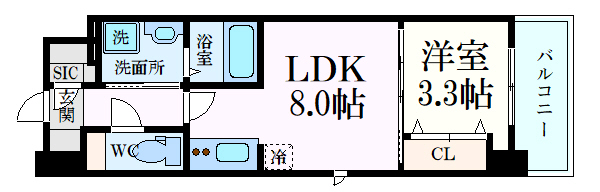 S-RESIDENCE城南通りabreastの間取り