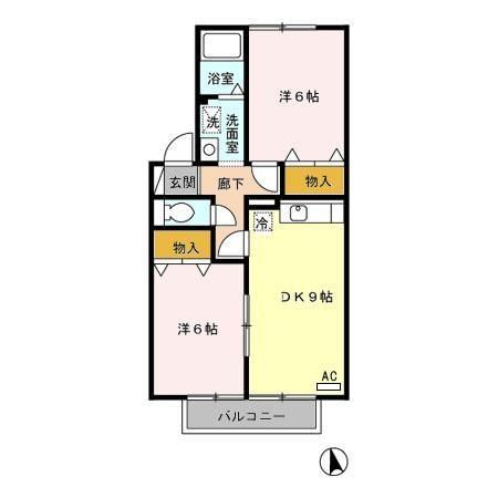 刈谷市南沖野町のアパートの間取り