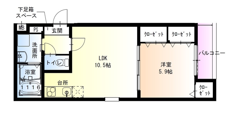 フジパレス高石千代田3番館の間取り