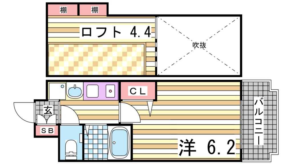 神戸市中央区脇浜町のマンションの間取り