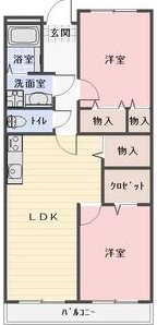 松本市大字笹賀のマンションの間取り