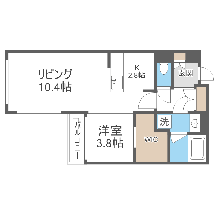 札幌市北区北十七条西のマンションの間取り