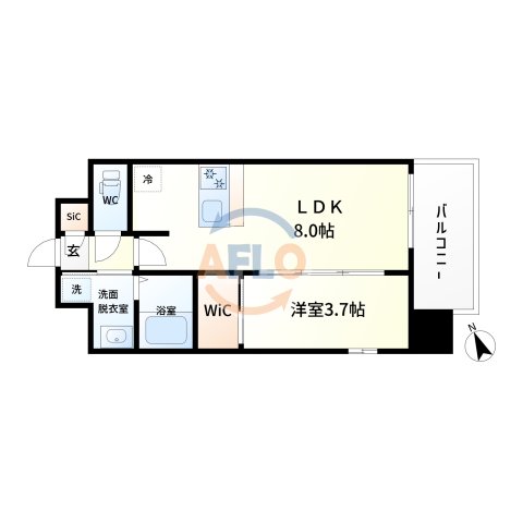 大阪市住之江区浜口西のマンションの間取り