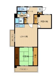 尼崎市杭瀬北新町のマンションの間取り