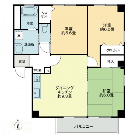 フォブールタウン成合Ｄの間取り