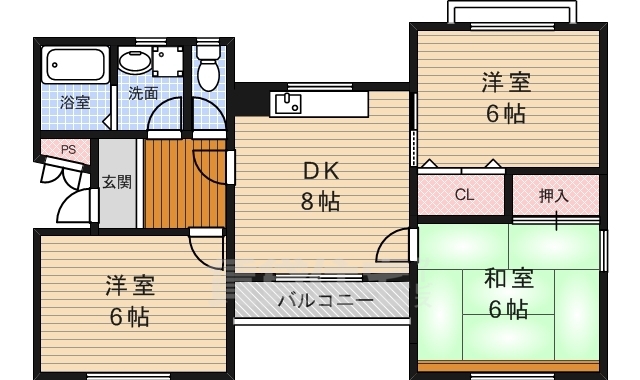 箕面グレースハイツ2ndの間取り