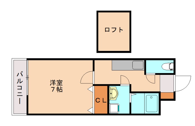 福岡市西区田尻のアパートの間取り