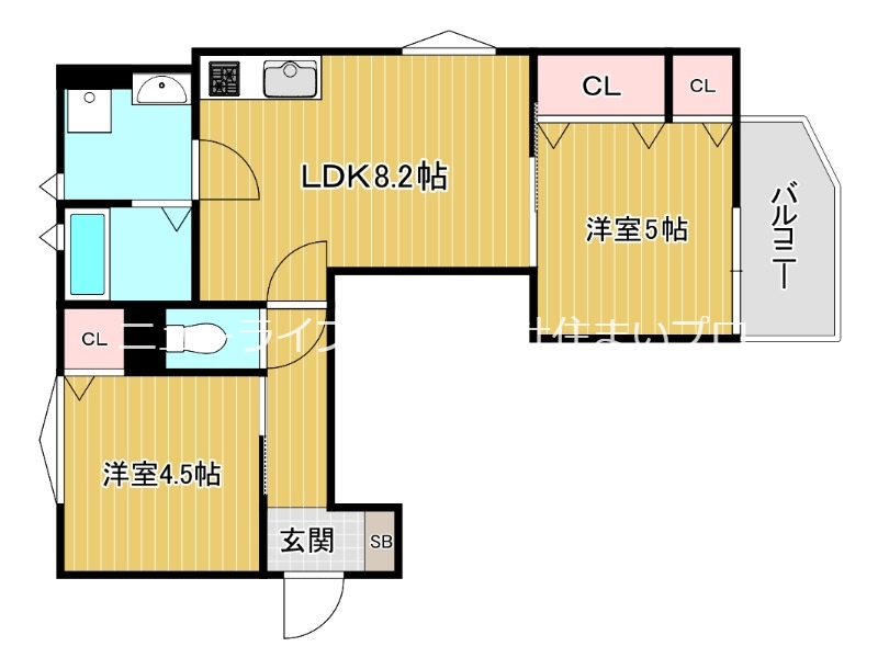 寝屋川市明和のアパートの間取り