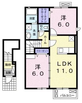 アルモニー泉Bの間取り