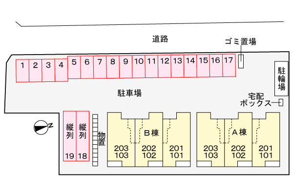 【松江市西浜佐陀町のアパートの駐車場】