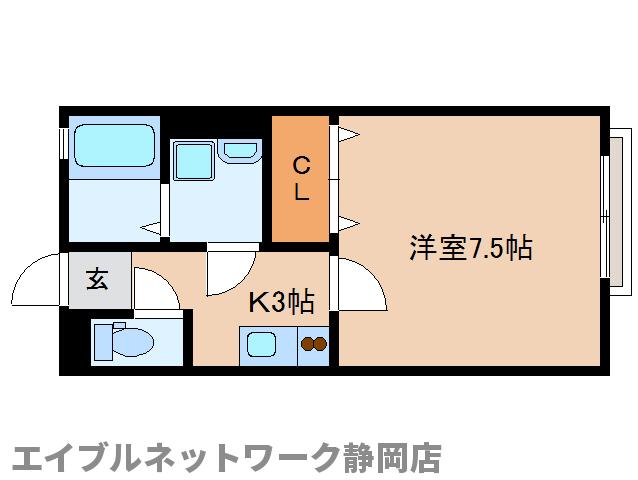 静岡市駿河区用宗のアパートの間取り