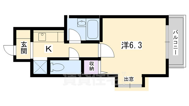 【京都市下京区四条堀川町のマンションの間取り】