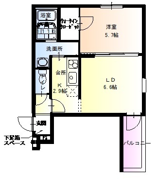 大阪市東淀川区北江口のアパートの間取り