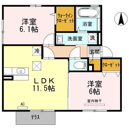 熊本市東区下江津のアパートの間取り