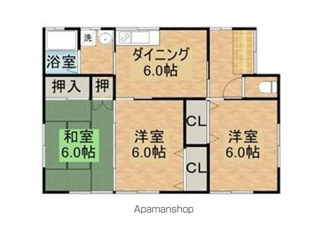 福田貸家の間取り写真