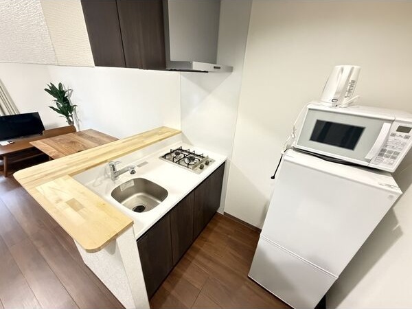 キッチン　具家電等撤去相談可能。退去時は家具家電はプレゼントまたは残置