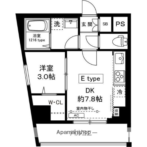 小田急線 千歳船橋駅 徒歩3分 4階建 築2年の間取り写真