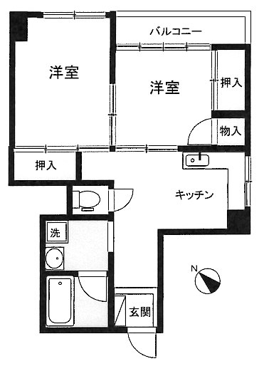 ＪＲ東海道本線 熱海駅 徒歩21分 4階建 築53年の間取り写真