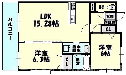 地下鉄空港線 福岡空港駅 4階建 築18年の間取り写真