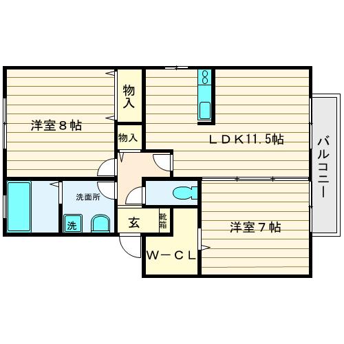 ロイヤルスクエアＢＢ棟の間取り