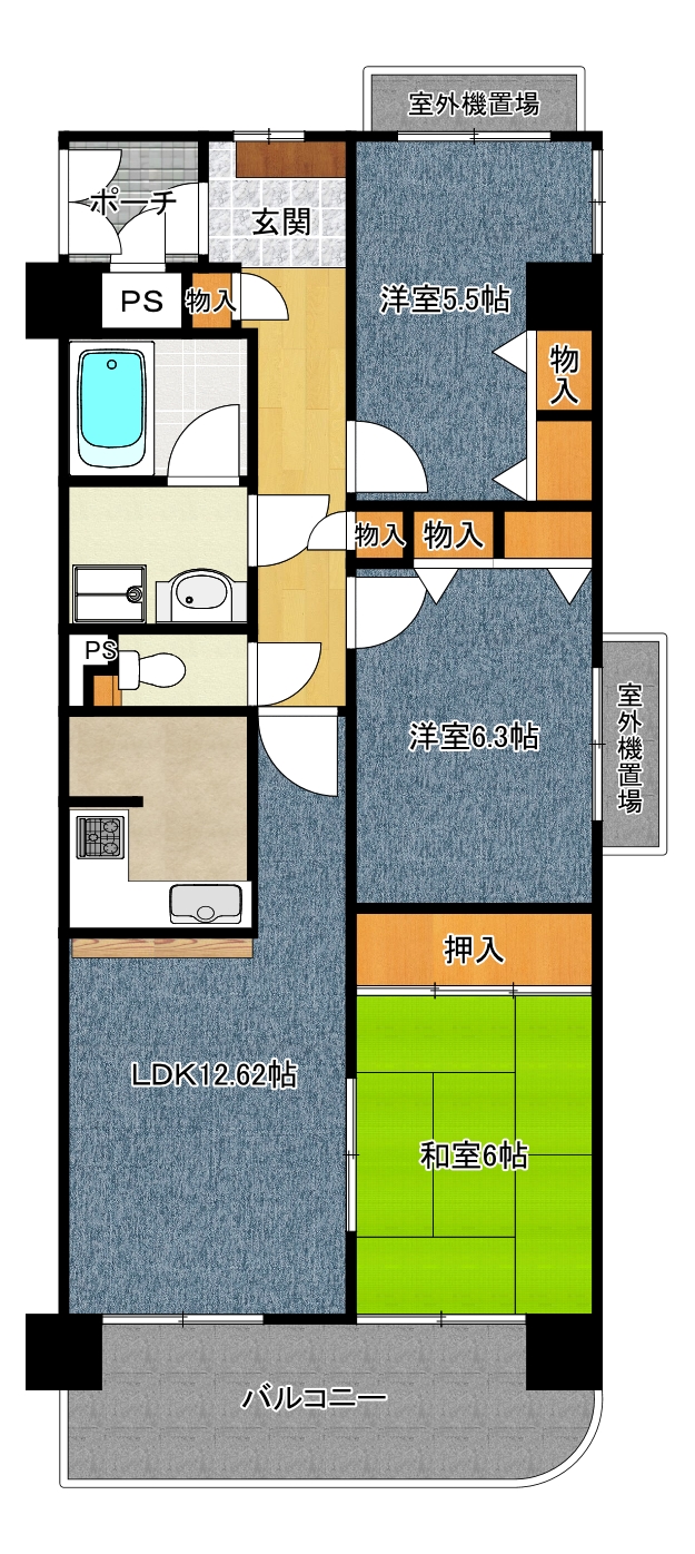 田辺市東陽のマンションの間取り