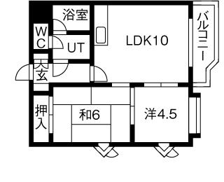 札幌市中央区南十三条西のマンションの間取り