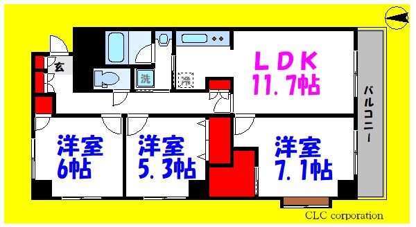 江戸川区中葛西のマンションの間取り