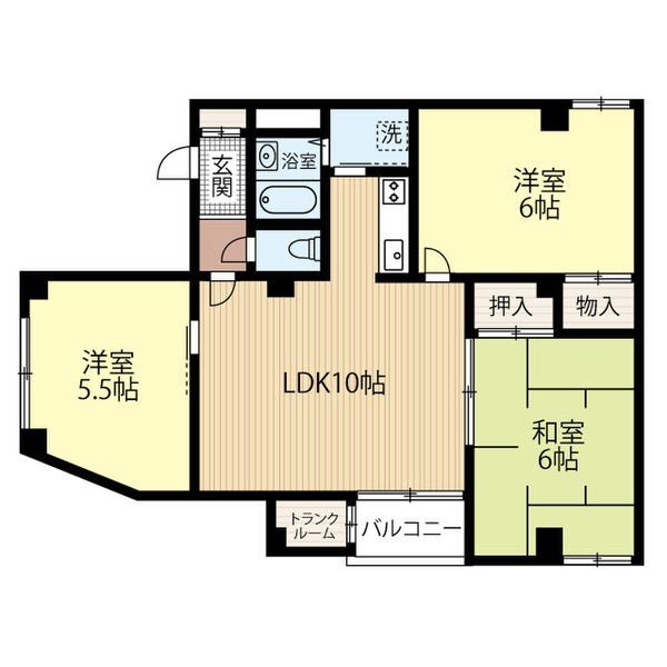 札幌市北区百合が原のマンションの間取り