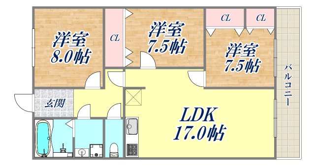 シャトー塚口A棟_間取り_0